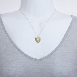 Beths Fluted Heart Initial Pendant Necklace - at Etsy