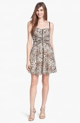 Betsey Johnson Animal Print Lace Fit andamp Flare Dress at Nordstrom