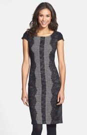 Betsey Johnson Lace Trim Tweed Sheath Dress at Nordstrom