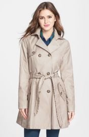 Betsey Johnson Leopard Piped Trench at Nordstrom