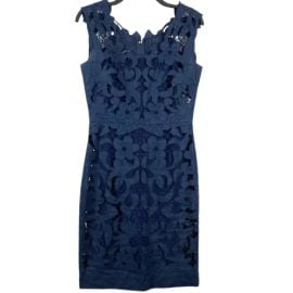 Betsey Johnson Navy Linen Lace Dress at Poshmark