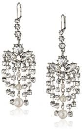 Betsey Johnson Pretty Pearl Punk Earrings at Amazon