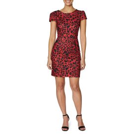 Betsey Johnson Printed Short Sleeve Sheath Dress in Red Leopard at Walmart