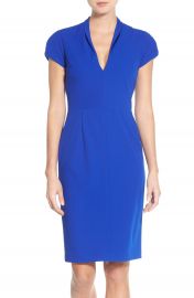 Betsey Johnson Puffed Sleeve Scuba Sheath Dress at Nordstrom