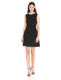 Betsey Johnson Scuba Crepe Sheath with Pearl Collar at Amazon