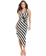 Betsey Johnson Striped Asymmetrical hem dress at Macys