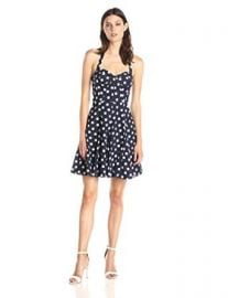 Betsey Johnson Womenand39s Halter Neck Polka Dot Flare Dress  Amazoncom at Amazon