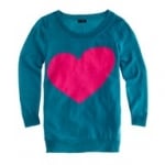 Betsey's sweater with a pink heart on it from J. Crew at J. Crew