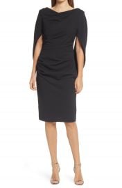 Betsy  amp  Adam Drape Back Scuba Crepe Cocktail Dress   Nordstrom at Nordstrom