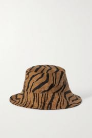 Bettina Tiger-Print Linen Sunhat by Faithfull The Brand at Net A Porter