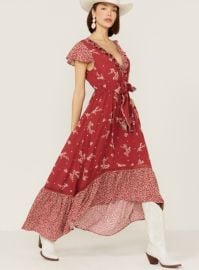 Beyond The Radar Womens Red Floral Picnic Maxi Dress - Country Outfitter at Country Outfitter