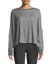 Beyond Yoga Lasso Lace-Up Draped Pullover Sweatshirt at Neiman Marcus