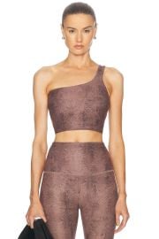 Beyond Yoga Softmark One And Only Shoulder High Cropped Tank Top in Neutral Snakeskin FWRD at FWRD