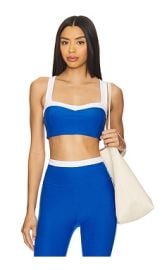 Beyond Yoga Spacedye Trophy Sports Bra In Court Blue Cloud White at Revolve