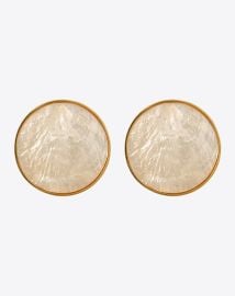 Bezel Set Shell Earring at Christina Caruso