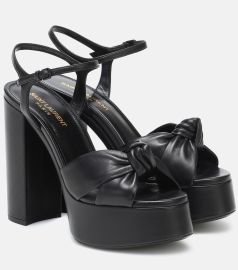 Bianca 125 leather platform sandals in black - Saint Laurent at Mytheresa