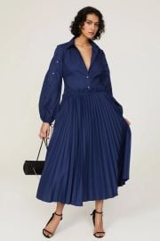 Bibhu Mohapatra x RTR Blue Pleated Shirt Dress at Rent the Runway