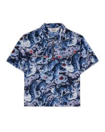 Big Cat Short Sleeve Western Shirt - Navy Brain Dead at We Are Brain Dead