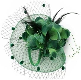 Big Flower Headband Netting Mesh Hair Band Cocktail Hat Party Fascinator Deep Green One Size at  Womens Clothing store at Amazon