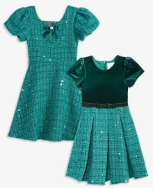 Big Girls Sequin Tweed Social Dress at Macys