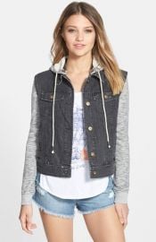 Billabong and39Northern Seaand39 Denim Jacket with French Terry Sleeves at Nordstrom