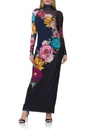 Billie Floral Print Long Sleeve Mesh Maxi Dress at Nordstrom