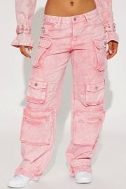 Billie Low Slung Cargo Jeans - Pink Fashion Nova Jeans Fashion Nova at Fashion Nova