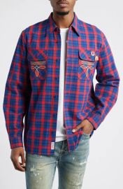 Billionaire Boys Club Dust Embroidered Plaid Flannel Button Up Shirt at Nordstrom Rack