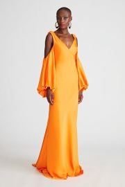 Binnie Gown In Satin Halston at Halston