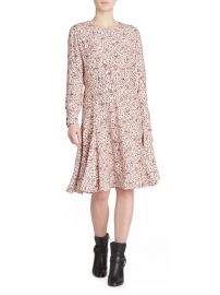 Bird Print Long Sleeve Silk Crepe Minidress by Chloe at Saks Fifth Avenue