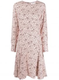 Bird Print Long Sleeve Silk Crepe Minidress by Chloe at Farfetch