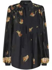 Bird print Silk Blouse at Farfetch