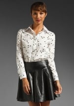 Bird print blouse like Robins at Revolve