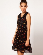 Bird print dress from ASOS at Asos