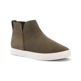 Birdies Falcon Water Resistant Sneaker Bootie in Green Suede at Birdies