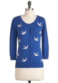 Birdlandia Cardigan in Blue at ModCloth