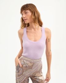 Birke Cashmere Scoopneck Tank Top in Soft Lilac at Veronica Beard