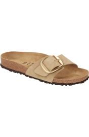 Birkenstock Madrid Big Buckle Slide Sandal in Black Leather at Nordstrom