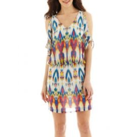 Bisou Bisou Open Shoulder Blouson Dress at JC Penney