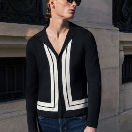 Black 5039s Long Sleeve Shirt with White Stripe Border dash Phix at Phix