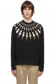 Black All Over Bolts Print Sweatshirt at Ssense