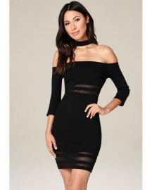 Black Ariella Choker Dress by Bebe at Bebe