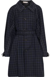 Black Belted checked wool-gabardine coat  Sale up to 70 off    MARNI at The Outnet