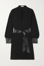 Black Belted crepe mini dress VINCE NET-A-PORTER at Net a Porter