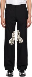 Black Braided Trousers by Stefan Cooke on Sale at ssense