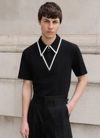 Black Carnaby Circle Zip Cotton Polo Shirt dash Phix at Phix