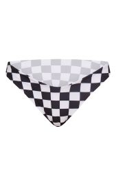 Black Checker Board Brazilian Thong Bikini Bottom  PrettyLittleThing USA at Pretty Little Thing