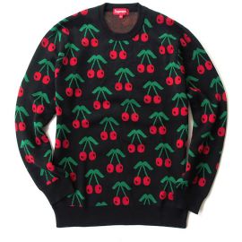 Black Cherry Print Sweater by Supreme  at Supreme