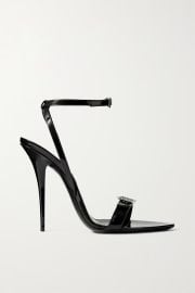 Black Claude crystal-embellished patent-leather sandals  SAINT LAURENT  NET-A-PORTER at Net a Porter