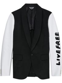 Black Comme Des GarxE7ons colour-block single-breasted Blazer - at Farfetch